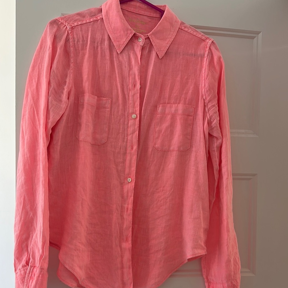 XS ladies Lilly Pulitzer linen button up